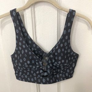 SoulCycle Blue Cheetah Multiknot Sports Bra, Worn Once
